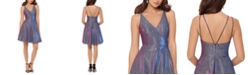 XSCAPE Glitter Fit & Flare Dress